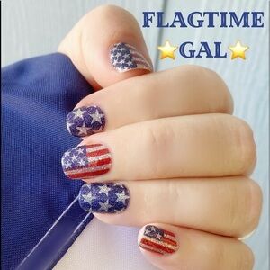 Color Street - Retired set- Flagtime gal- glittery nail strip set